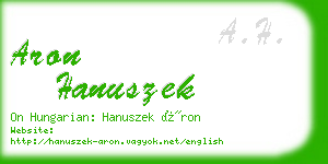 aron hanuszek business card